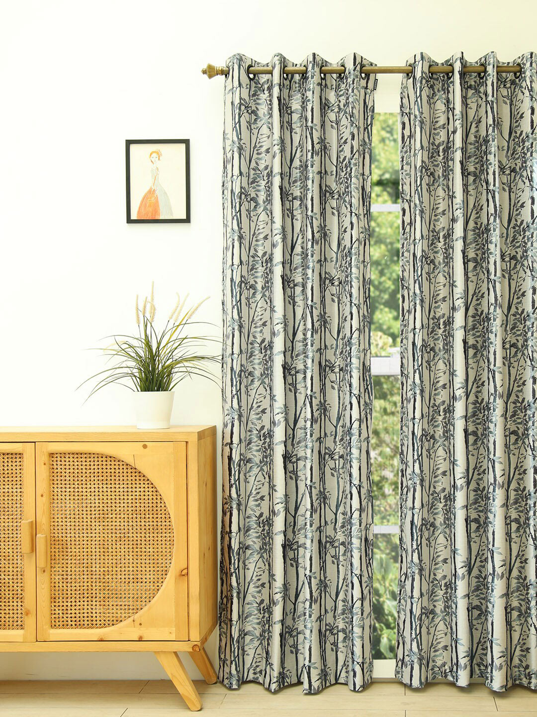 

Ariana Grey Ethnic Motifs Long Door Curtain