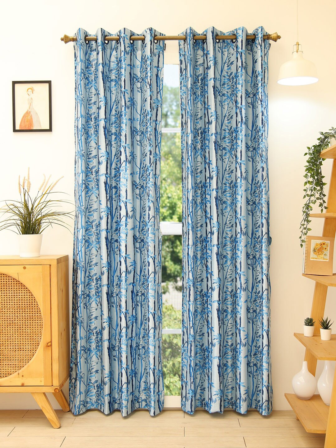 

Ariana Blue Set of 2 Ethnic Motifs Door Curtain