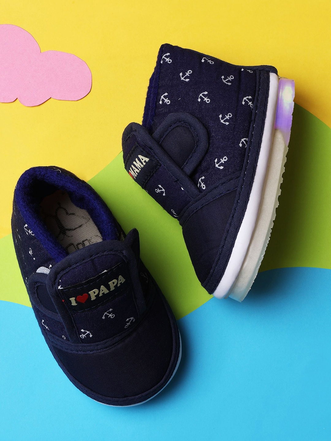 

CHiU Unisex Kids Blue Printed Slip-On Sneakers