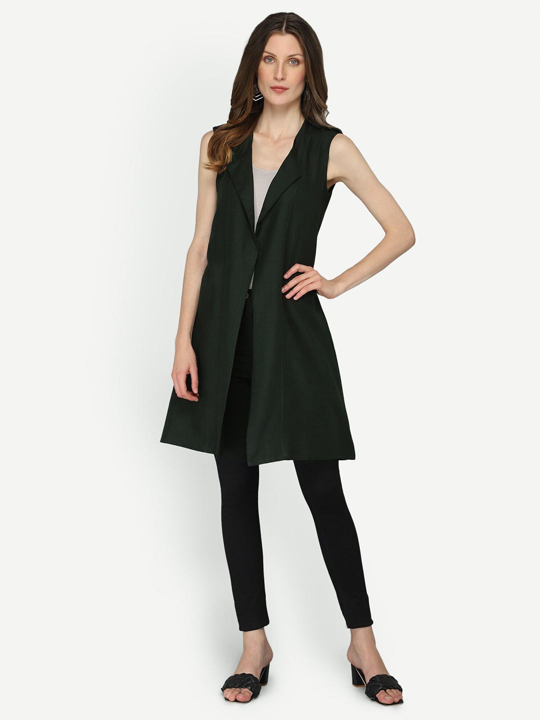 

Fbella Women Green Longline Waterfall Shrug