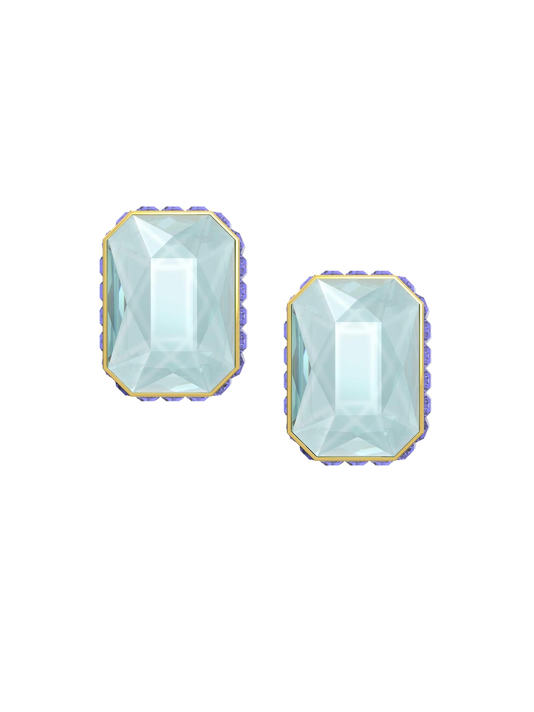 

SWAROVSKI Gold Plated Blue Crystal Studded Earrings