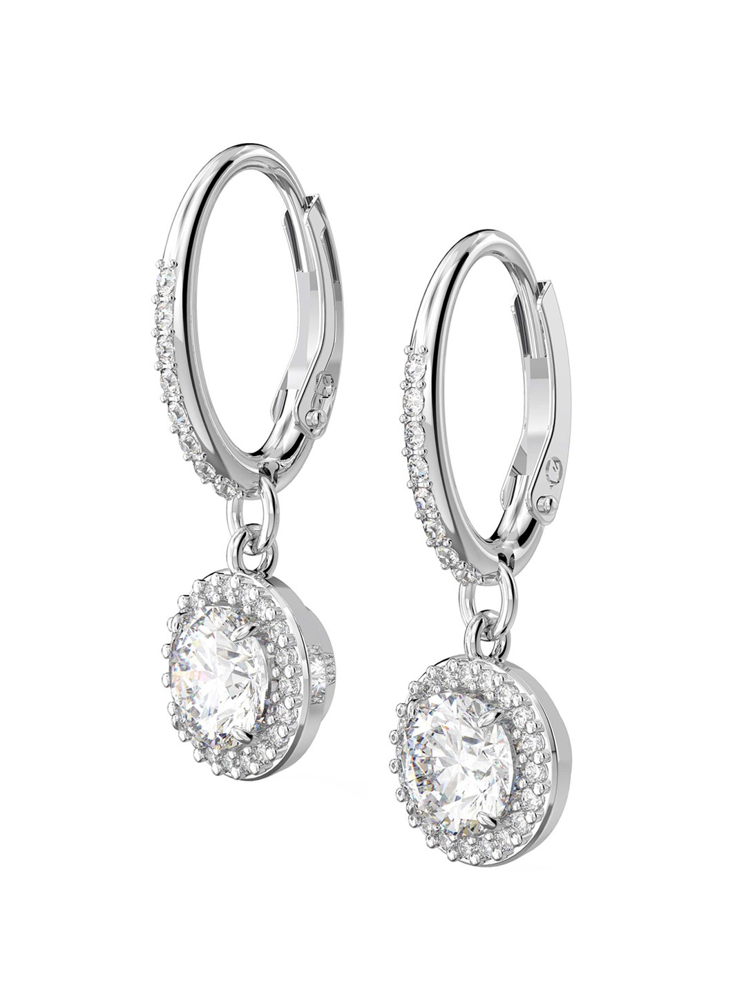 

SWAROVSKI Silver-Toned White Crystal-Studded Hoop Earrings