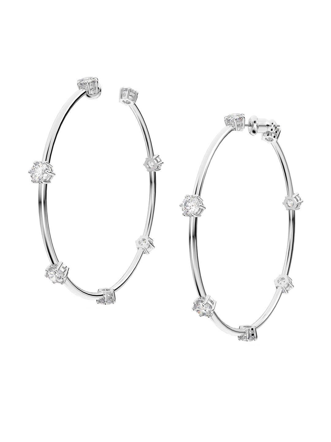 

SWAROVSKI White Contemporary Half Hoop Earrings
