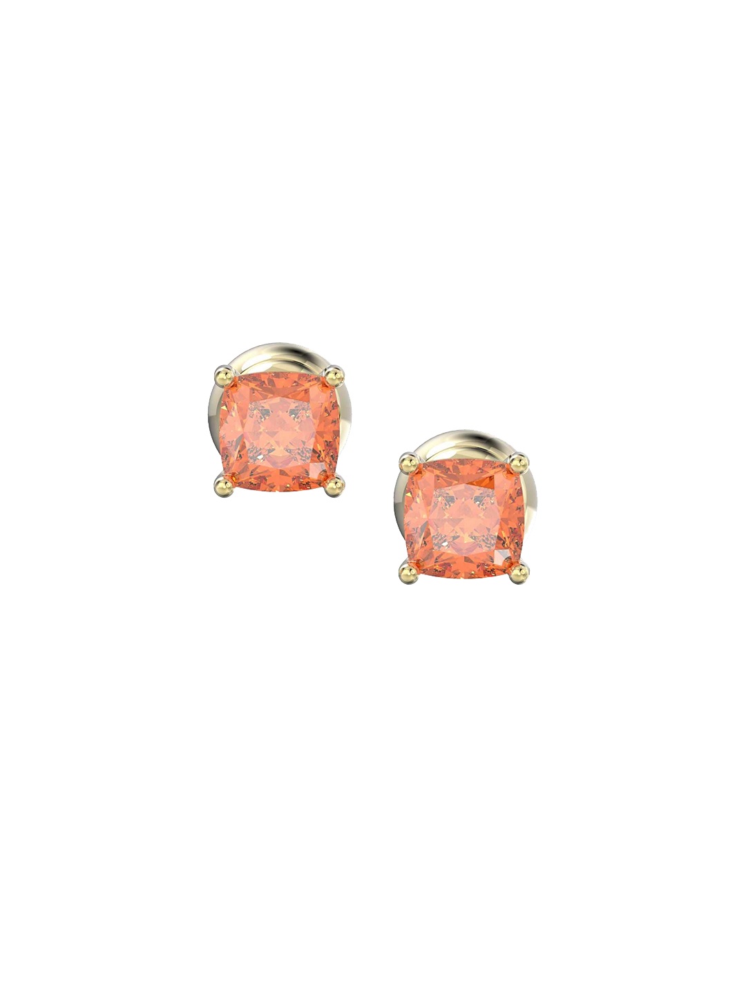 

SWAROVSKI Gold Plated Orange Stone Studded Studs Earrings