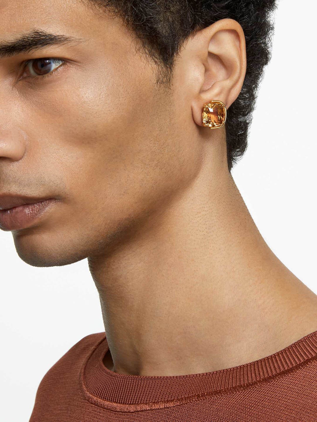 

SWAROVSKI Gold-Plated & Yellow Crystal Studded Studs Earrings
