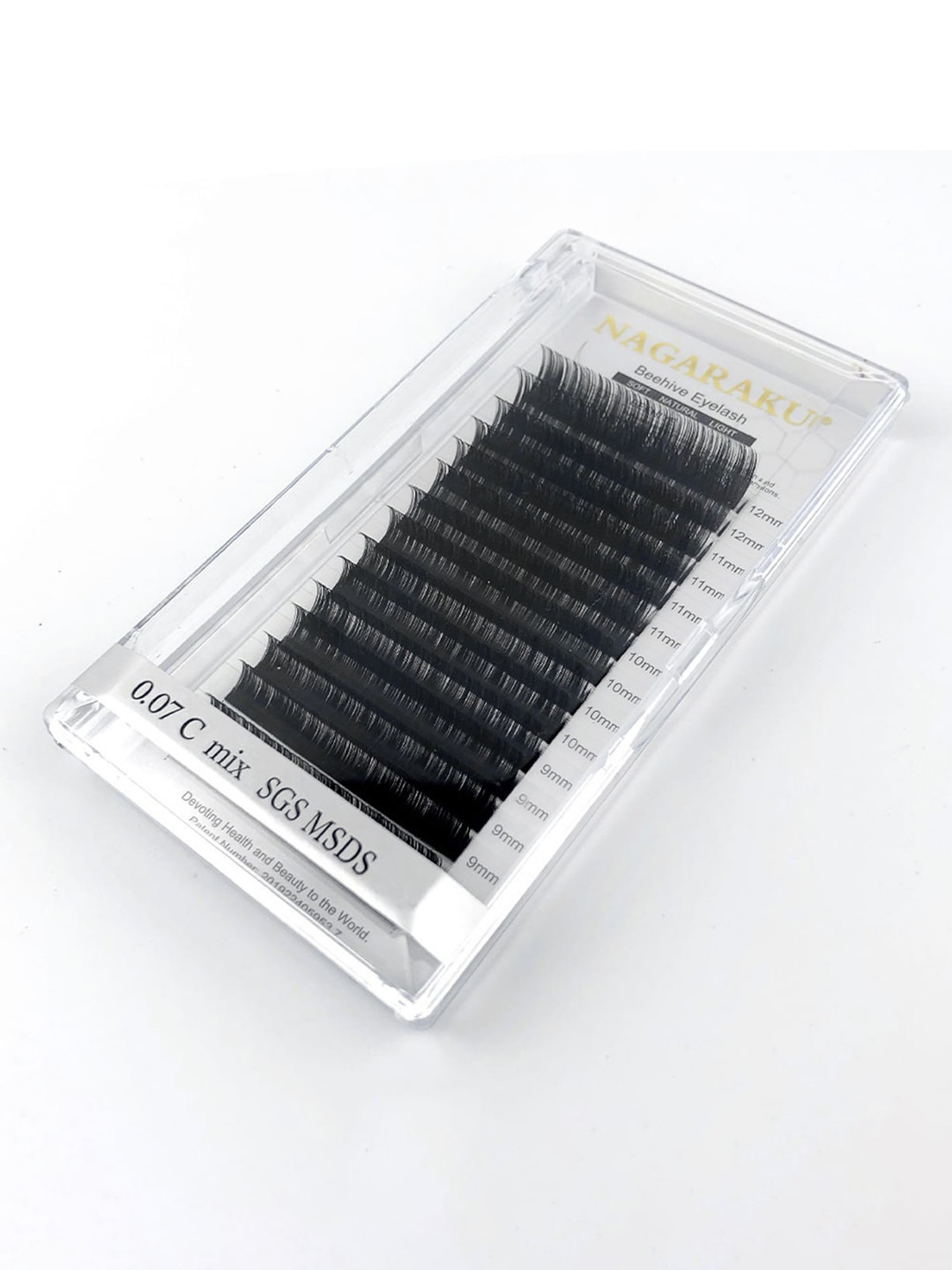 

NAGARAKU Laser Beehive Longer Lasting 16 Rows Eyelash Extension - Curl D, Black