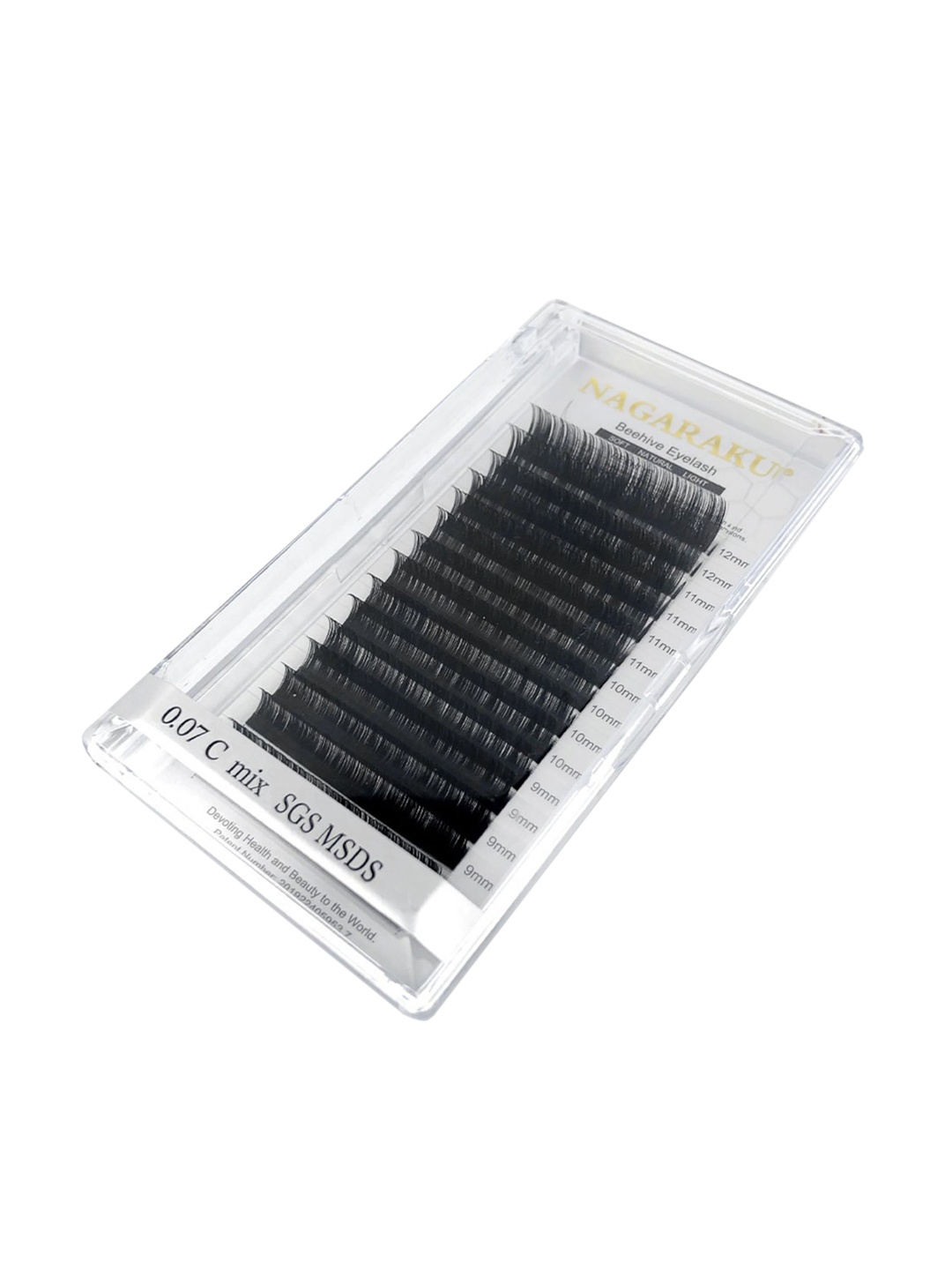 

NAGARAKU Laser Beehive Longer Lasting 16 Rows Eyelash Extension - Curl D, Black