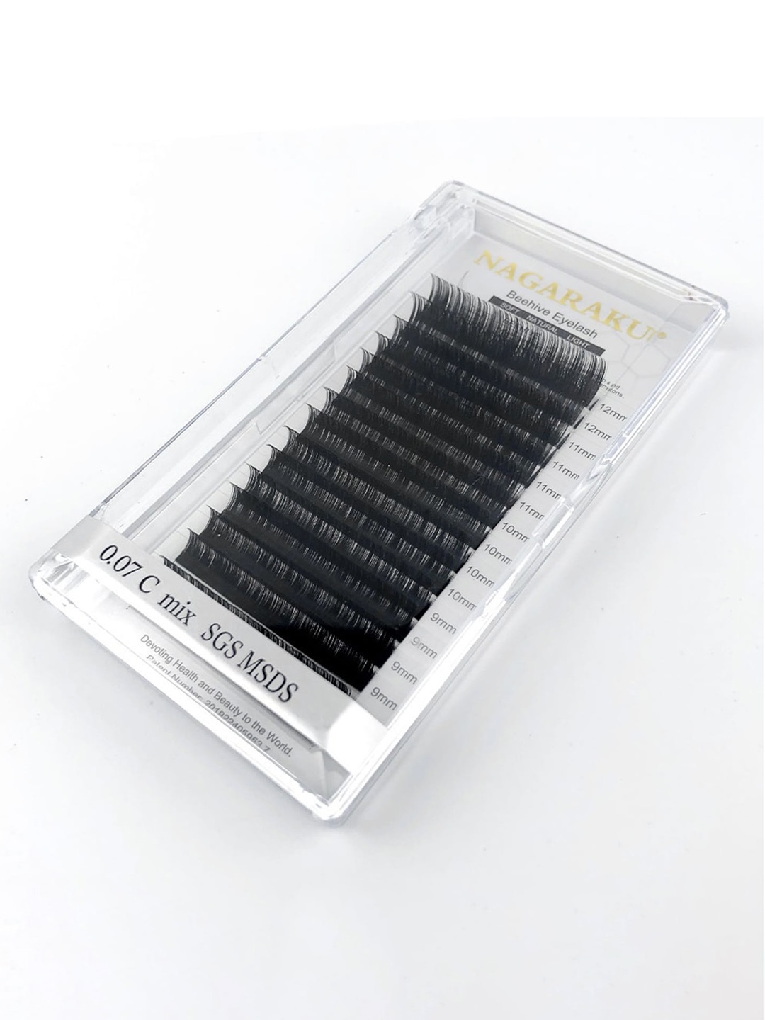 

NAGARAKU Laser Beehive Longer Lasting 16 Rows Eyelash Extension - Curl C, Black