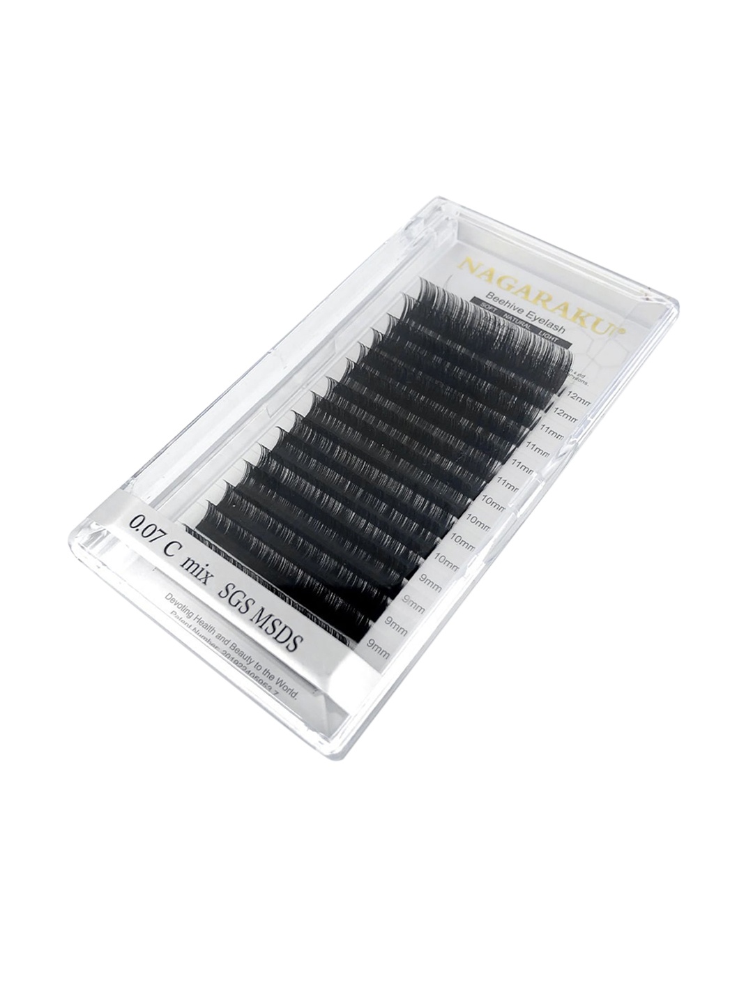 

NAGARAKU Laser Beehive Longer Lasting 16 Rows Eyelash Extension - Curl D - 0.12/7-15, Black