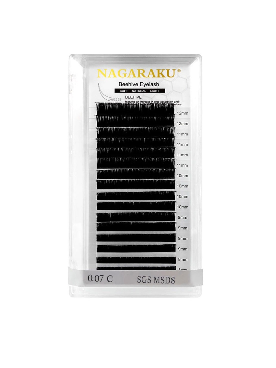 

NAGARAKU Women Matte Black Laser Beehive Longer Lasting 16 Rows Eyelash Extension