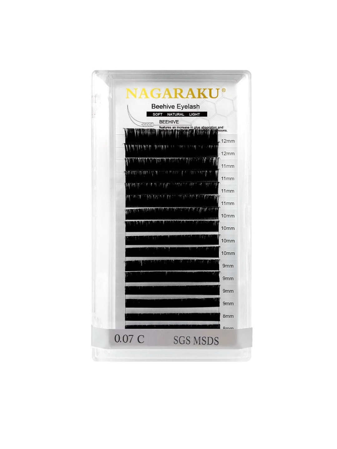 

NAGARAKU Matte Black Laser Beehive Longer Lasting 16 Rows Eyelash Extension