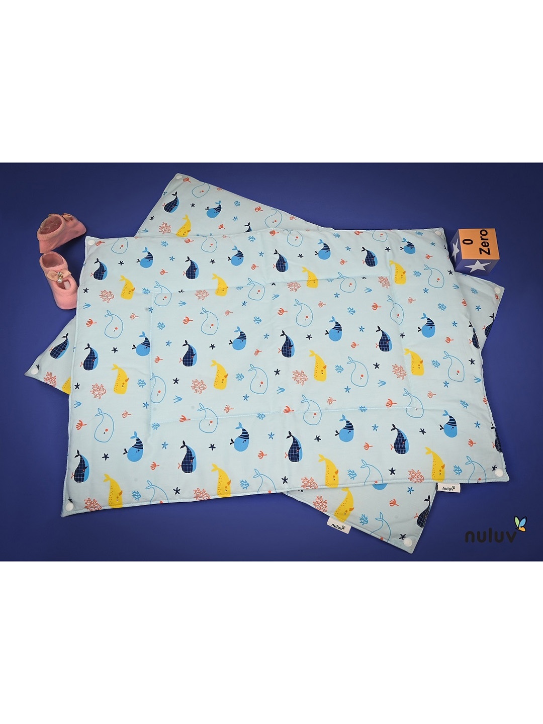 

Nuluv Infants Turquoise Blue Organic Cotton Pack of 3 Diaper Changing Mat