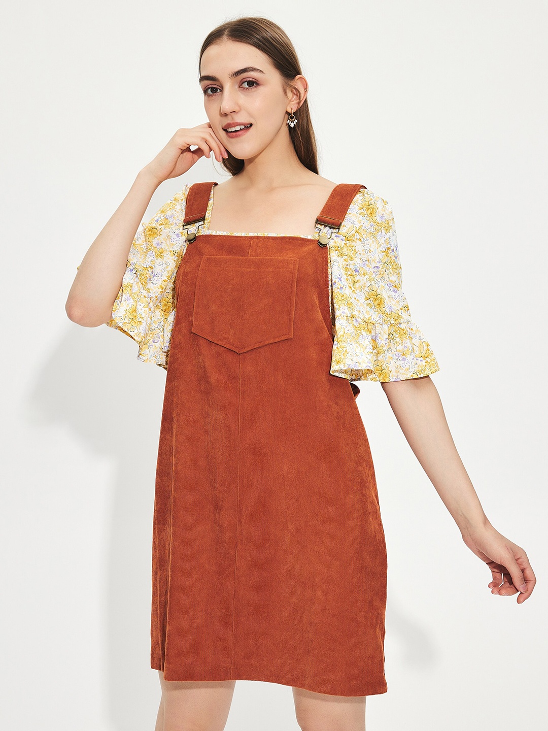 

URBANIC Brown A-Line Dress