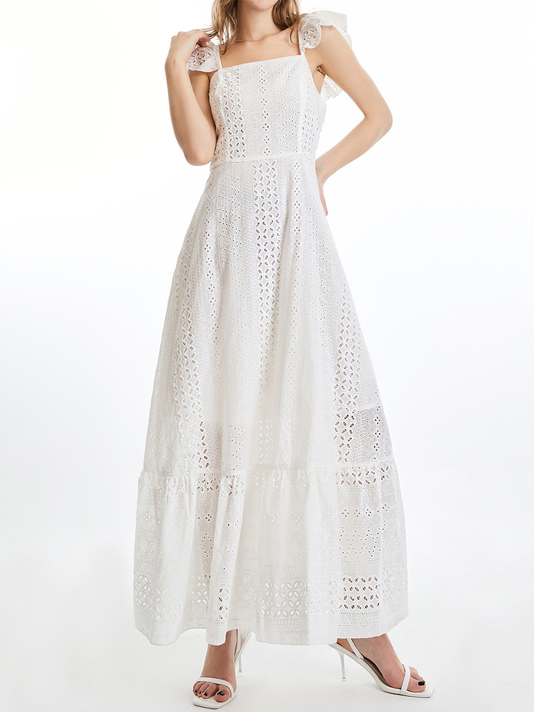 

URBANIC White Maxi Dress