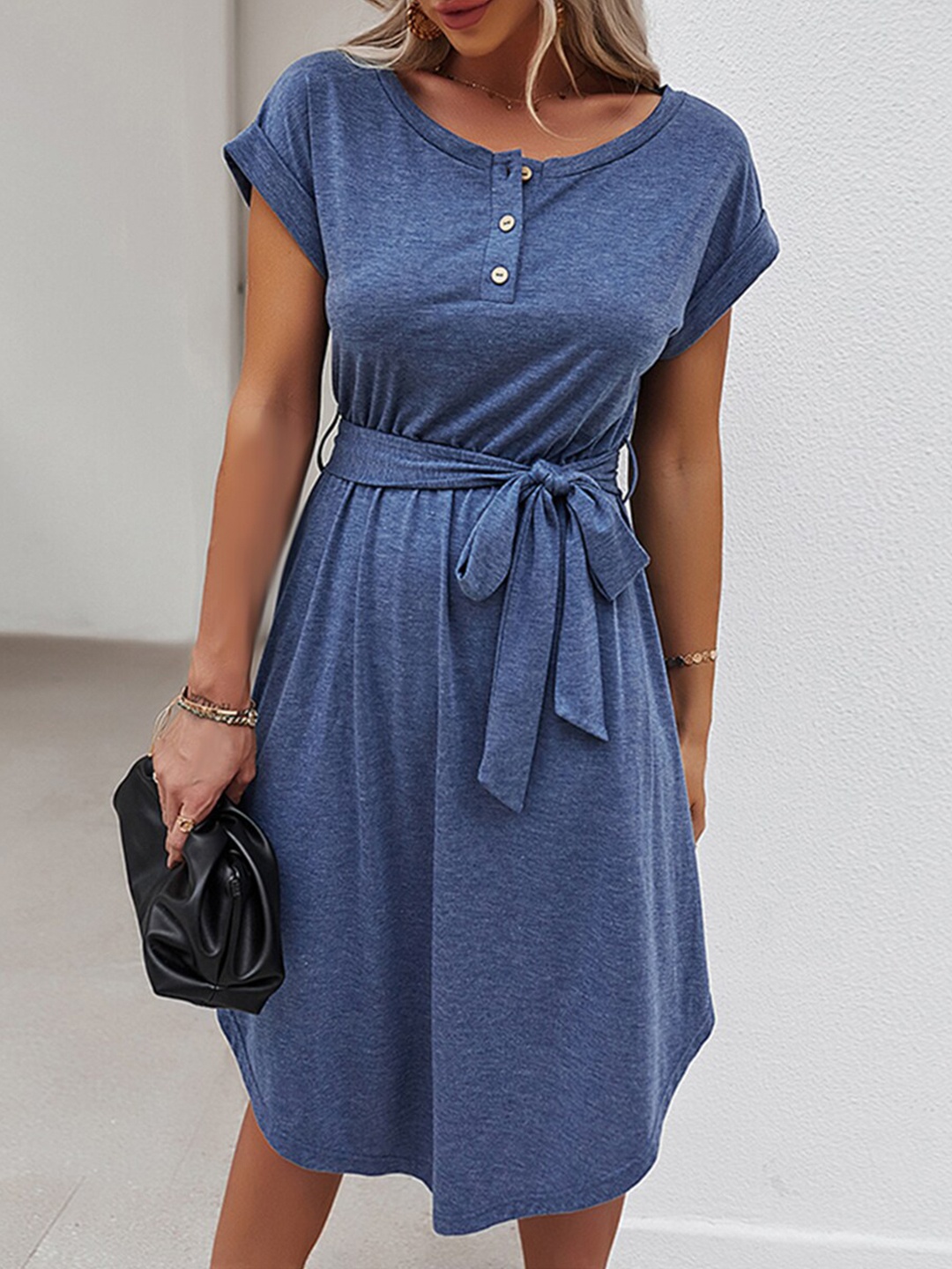 

URBANIC Blue A-Line Dress