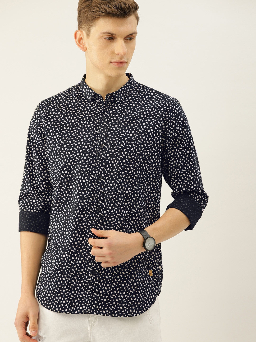 

United Colors of Benetton Men Black Printed Casual Shirt