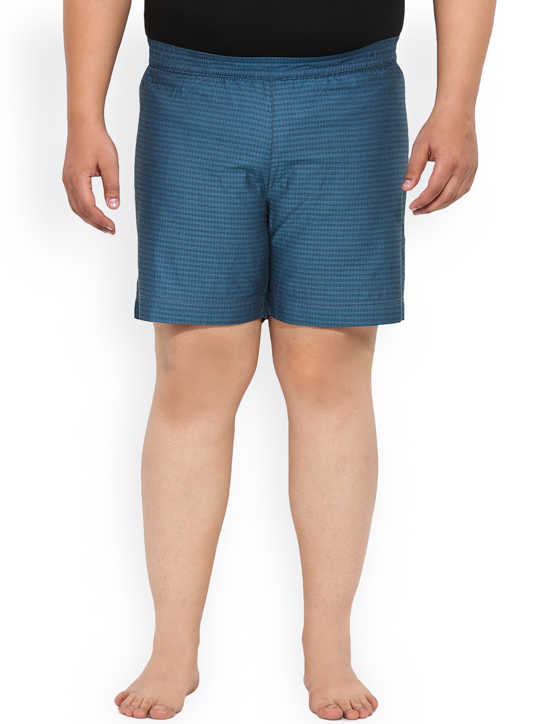 

John Pride Plus Size Teal Blue Printed Smart Fit Pure Cotton Boxers BBAPLJP28150