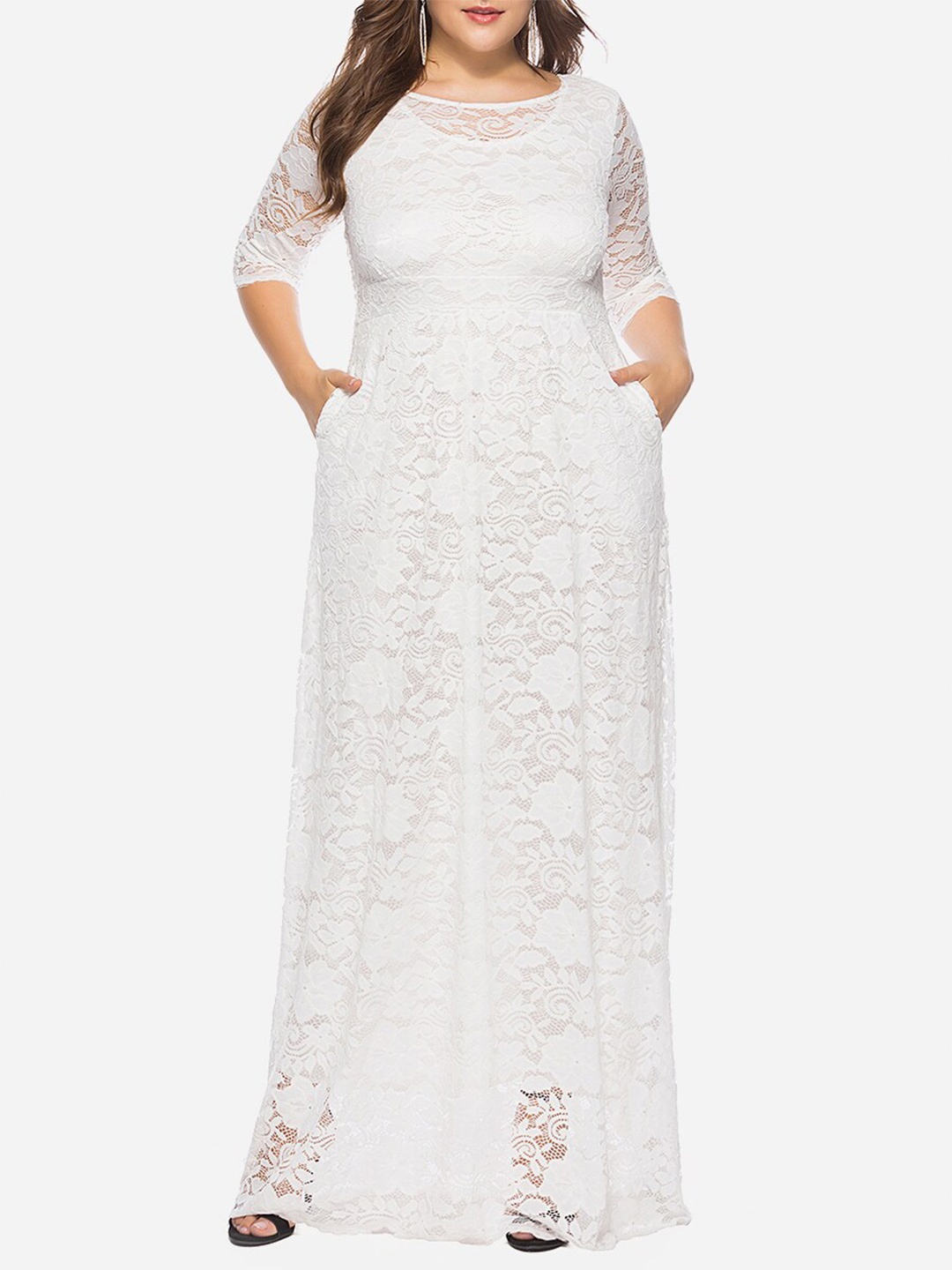 

URBANIC White Maxi Dress