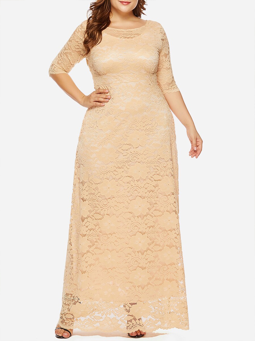 

URBANIC Beige Maxi Dress