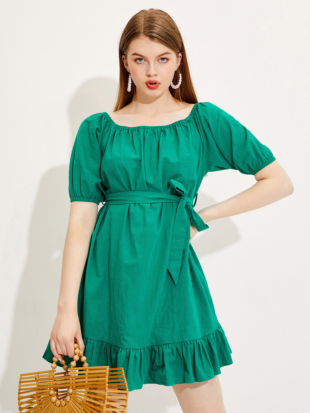 

URBANIC Green Mini Dress