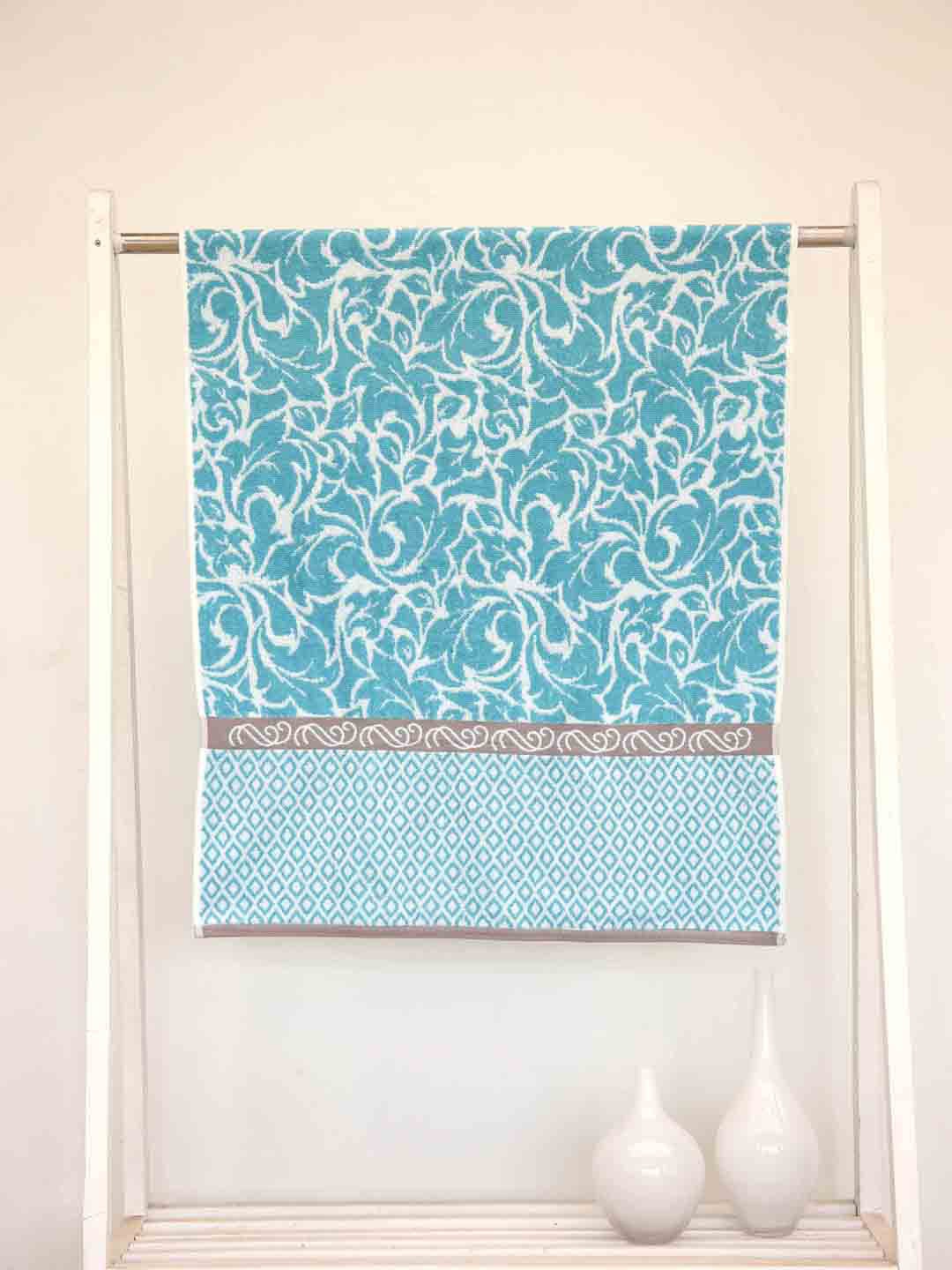 

Ariana Blue & White Printed 600 GSM Cotton Bath Towel