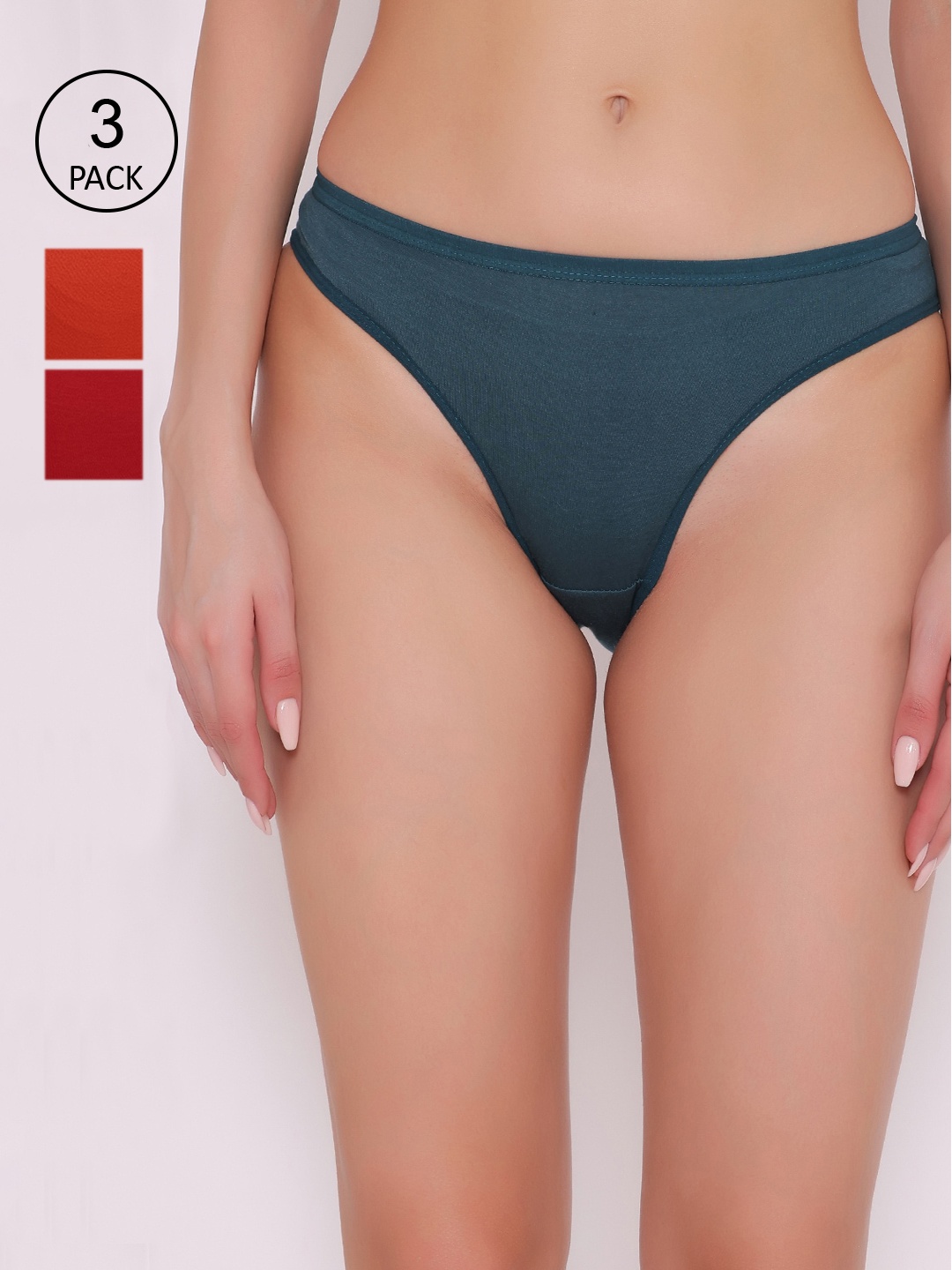 

ABELINO Women Pack of 3 Assorted Cotton Hipster Brief