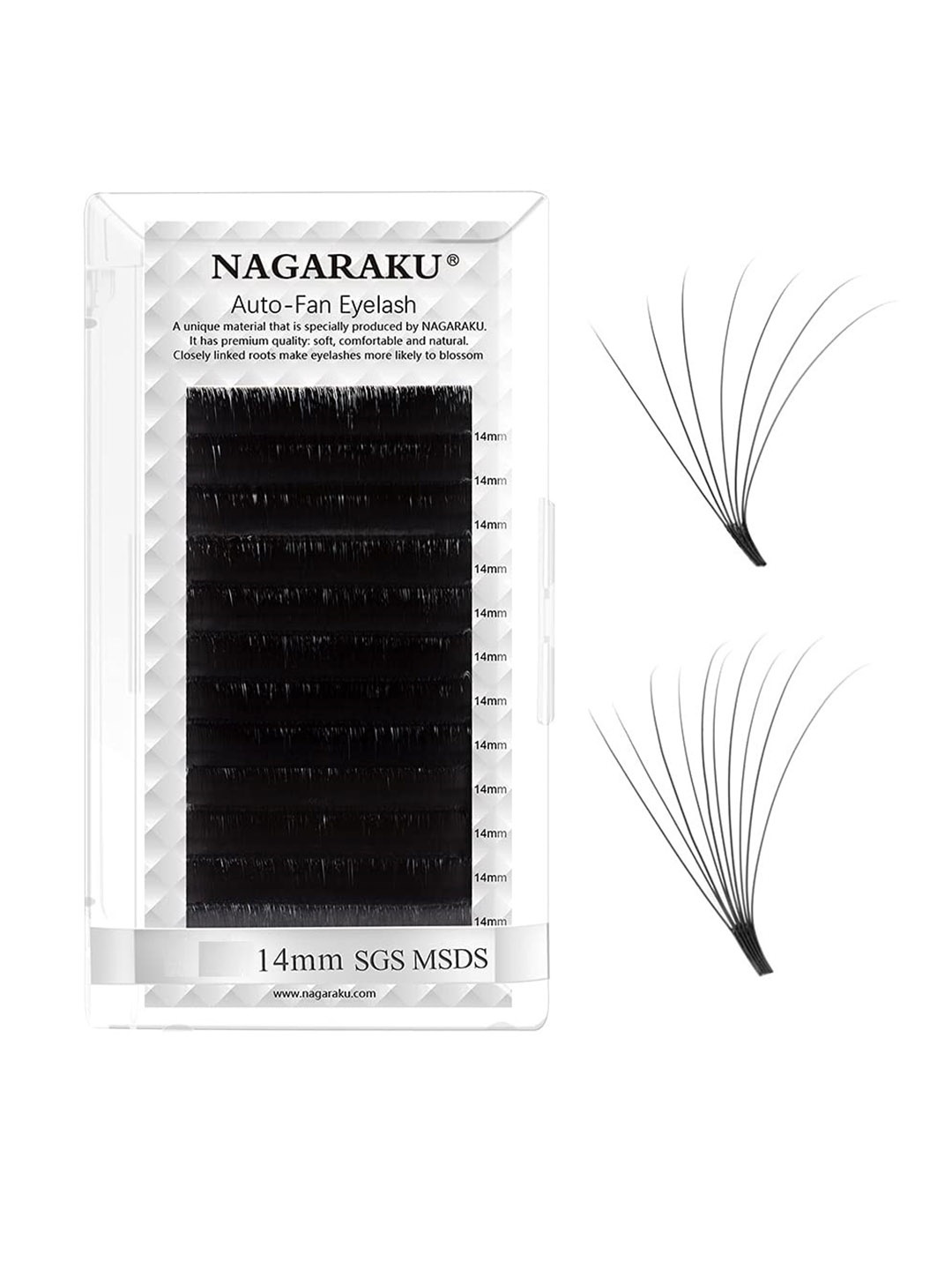 

NAGARAKU Black Easy Fanning 12 Rows Mega Volume Eyelash Extension - Curl D