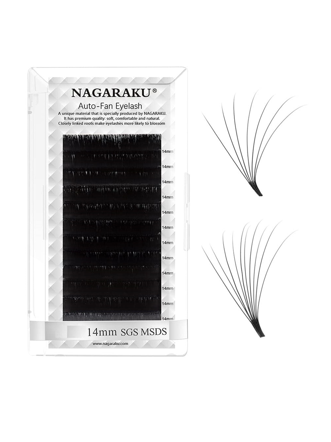 

NAGARAKU Black Easy Fanning 12 Rows Mega Volume Eyelash Extension - Curl C