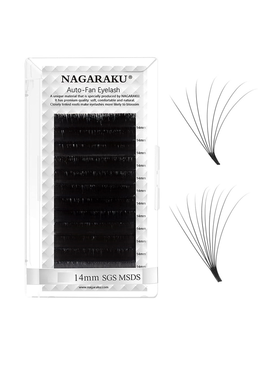 

NAGARAKU Black Easy Fanning 12 Rows Mega Volume Eyelash Extension - Curl D
