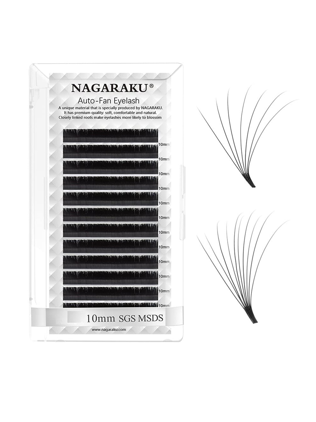 

NAGARAKU Black Easy Fanning 12 Rows Mega Volume Eyelash Extension - Curl C