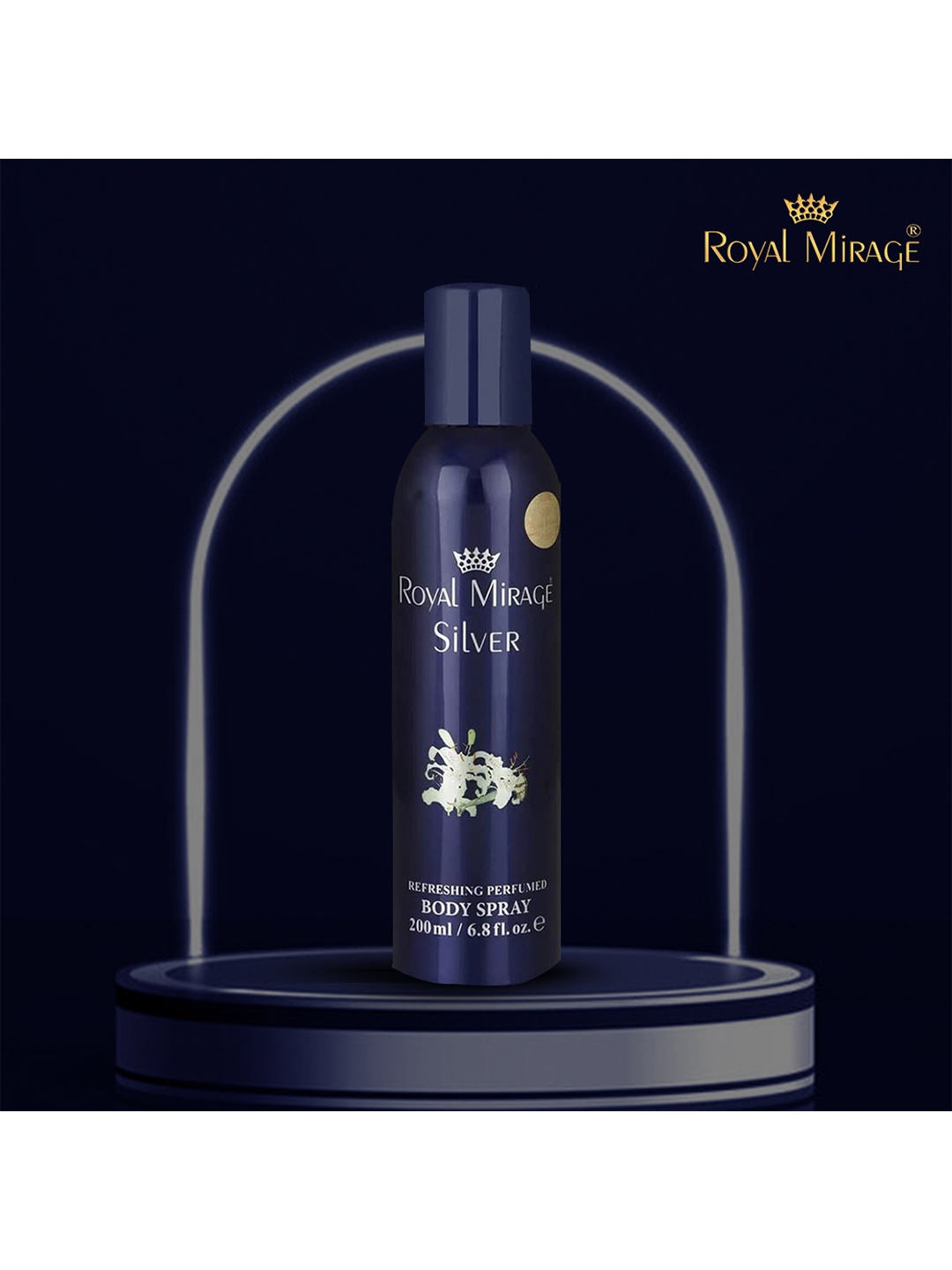 

Royal Mirage Men Silver Perfumed Body Deodorant Spray - 200ml, Navy blue