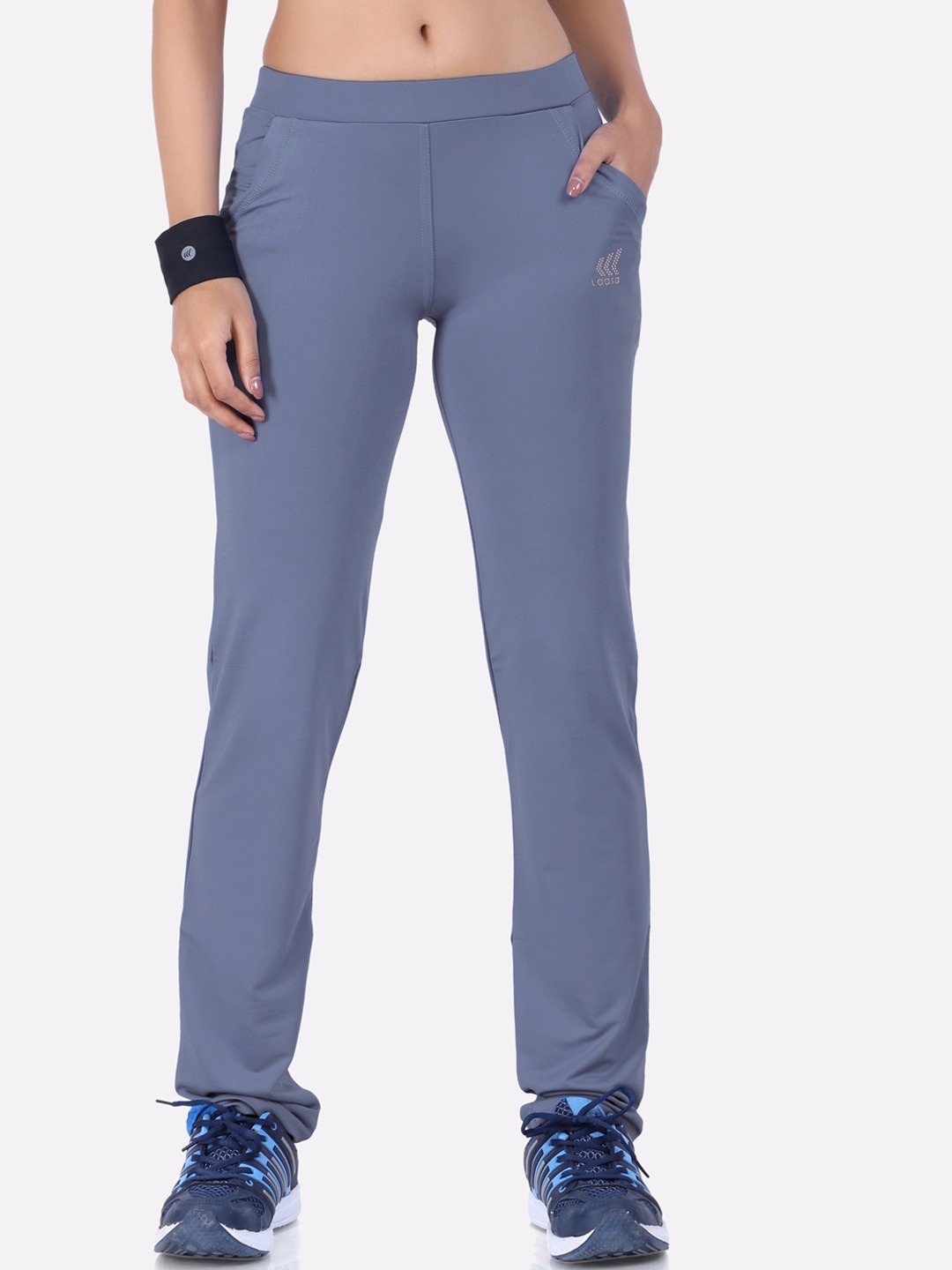 

LAASA SPORTS Women Grey Solid Track Pants