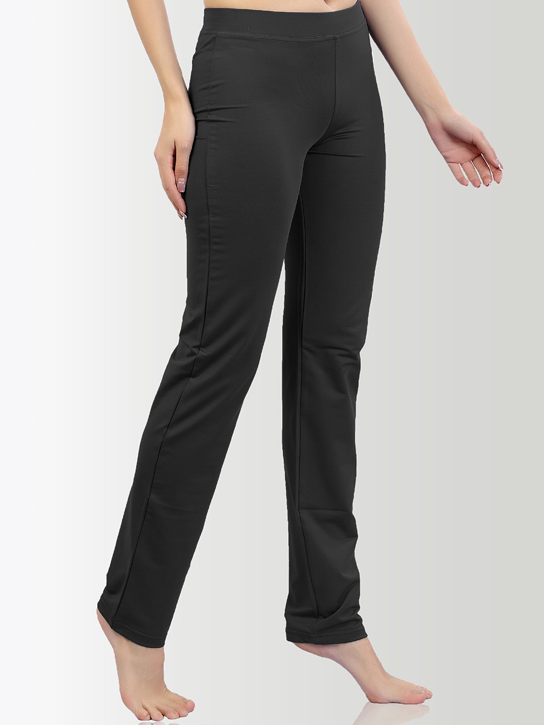 

LAASA SPORTS Women Black Solid Track Pants