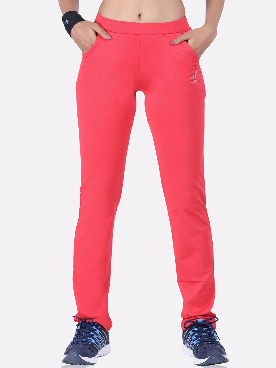 

LAASA SPORTS Women Red Solid Track Pants