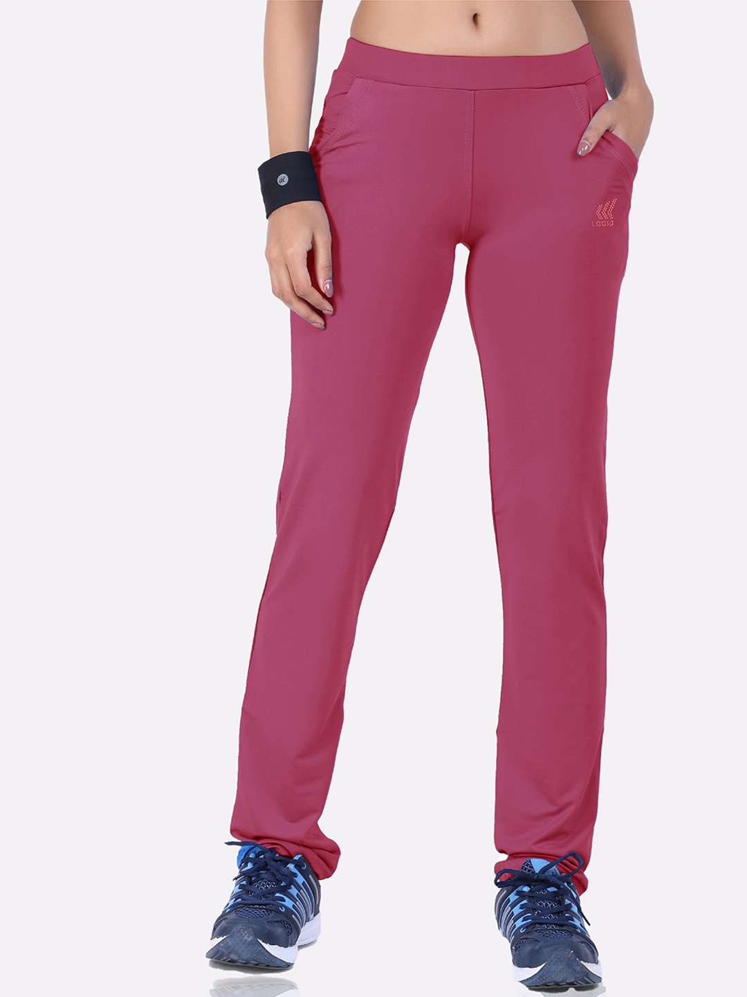 

LAASA SPORTS Women Pink Solid Track Pants