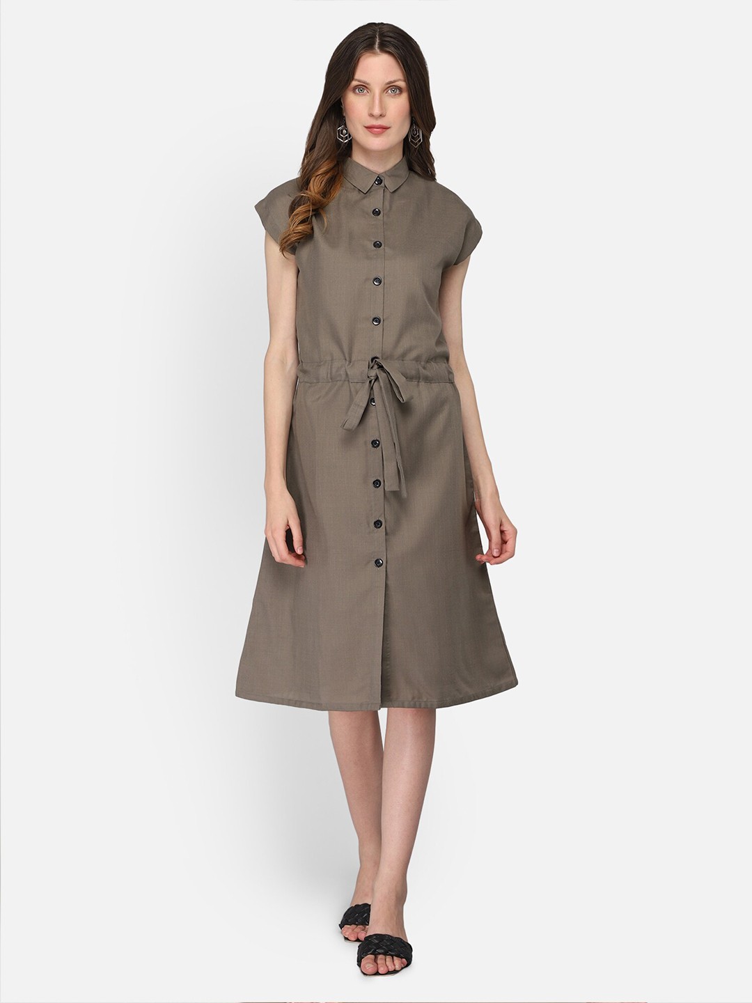 

Fbella Khaki Shirt Dress