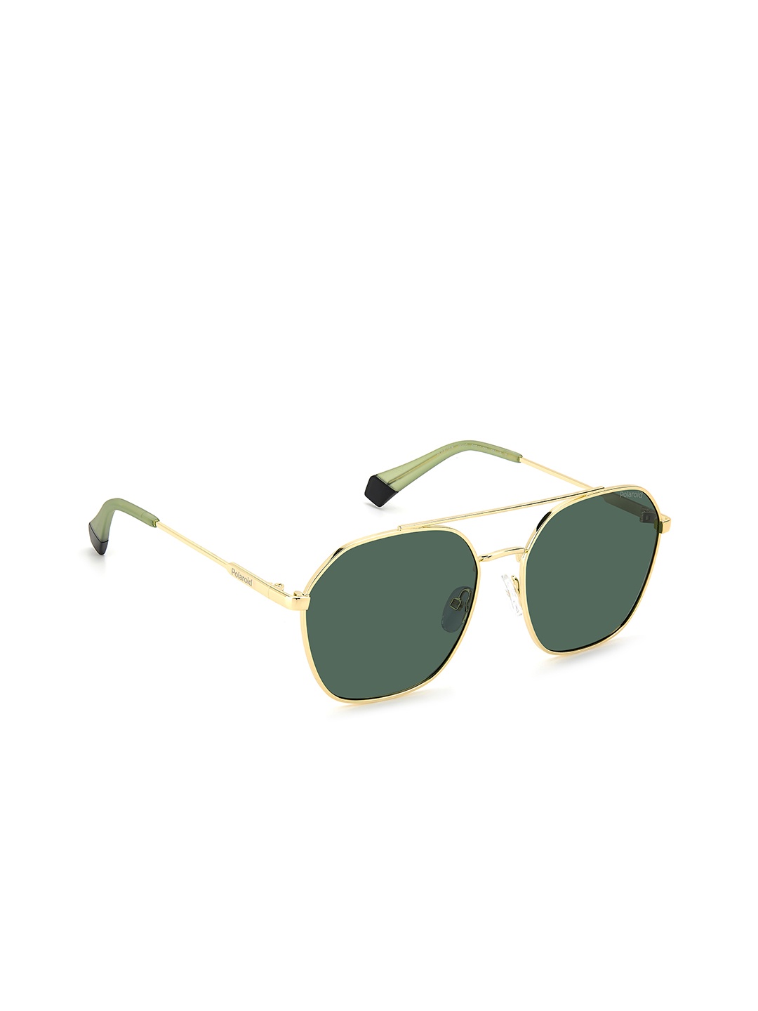 

Polaroid Unisex Green Lens & Gold-Toned Round Sunglasses with Polarised and UV Protected Lens