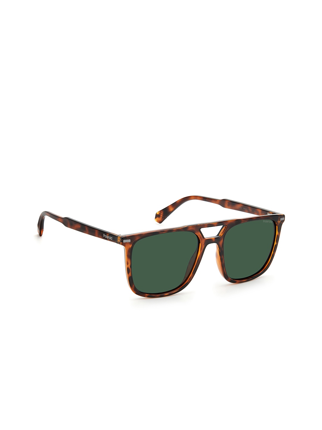 

Polaroid Unisex Green Lens & Brown Oversized Sunglasses with Polarised and UV Protected Lens