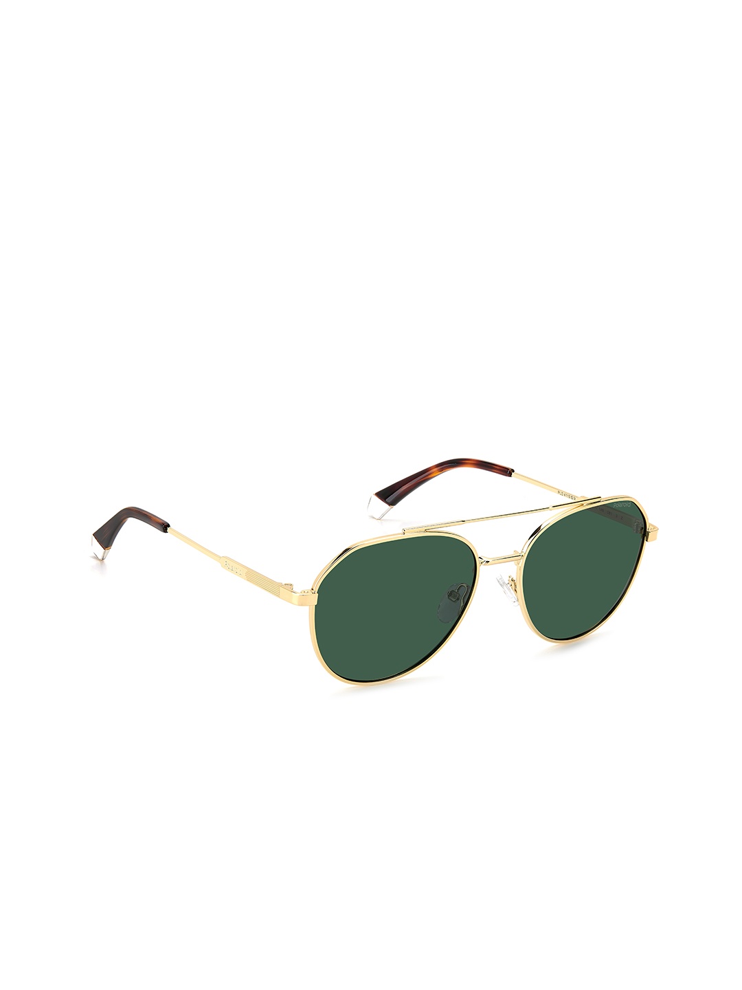 

Polaroid Unisex Green Lens & Gold-Toned Round Sunglasses with Polarised and UV Protected Lens