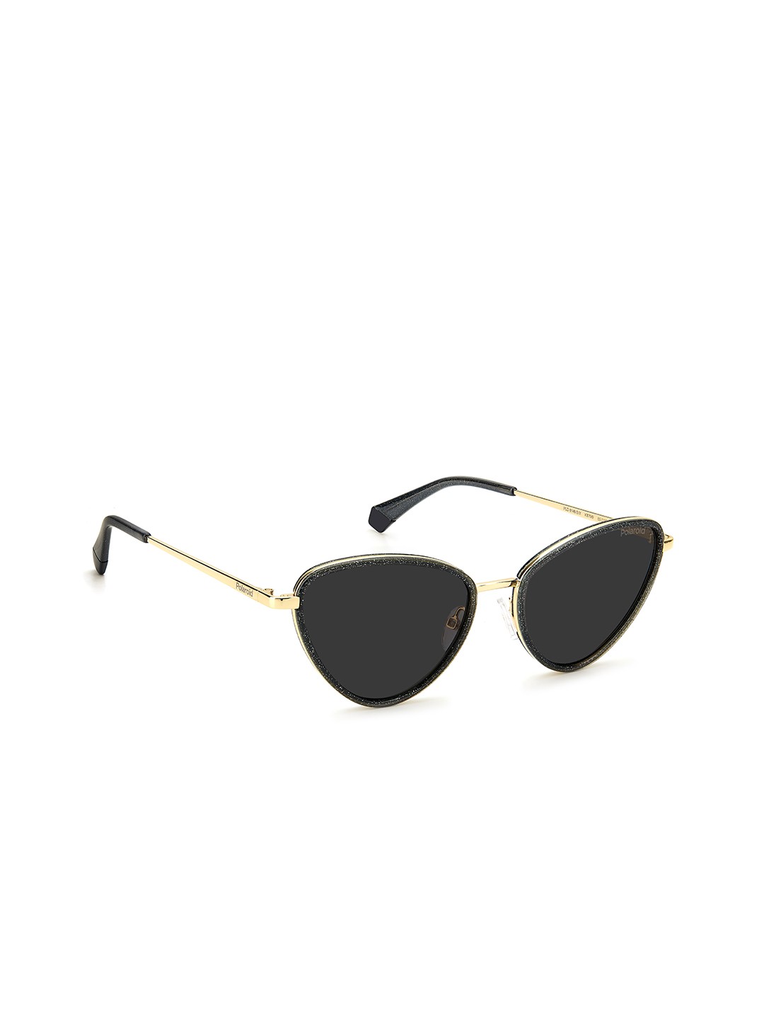Polaroid Unisex Grey Lens & Gold-Toned Oversized Sunglasses with Polarised and UV Protected Lens