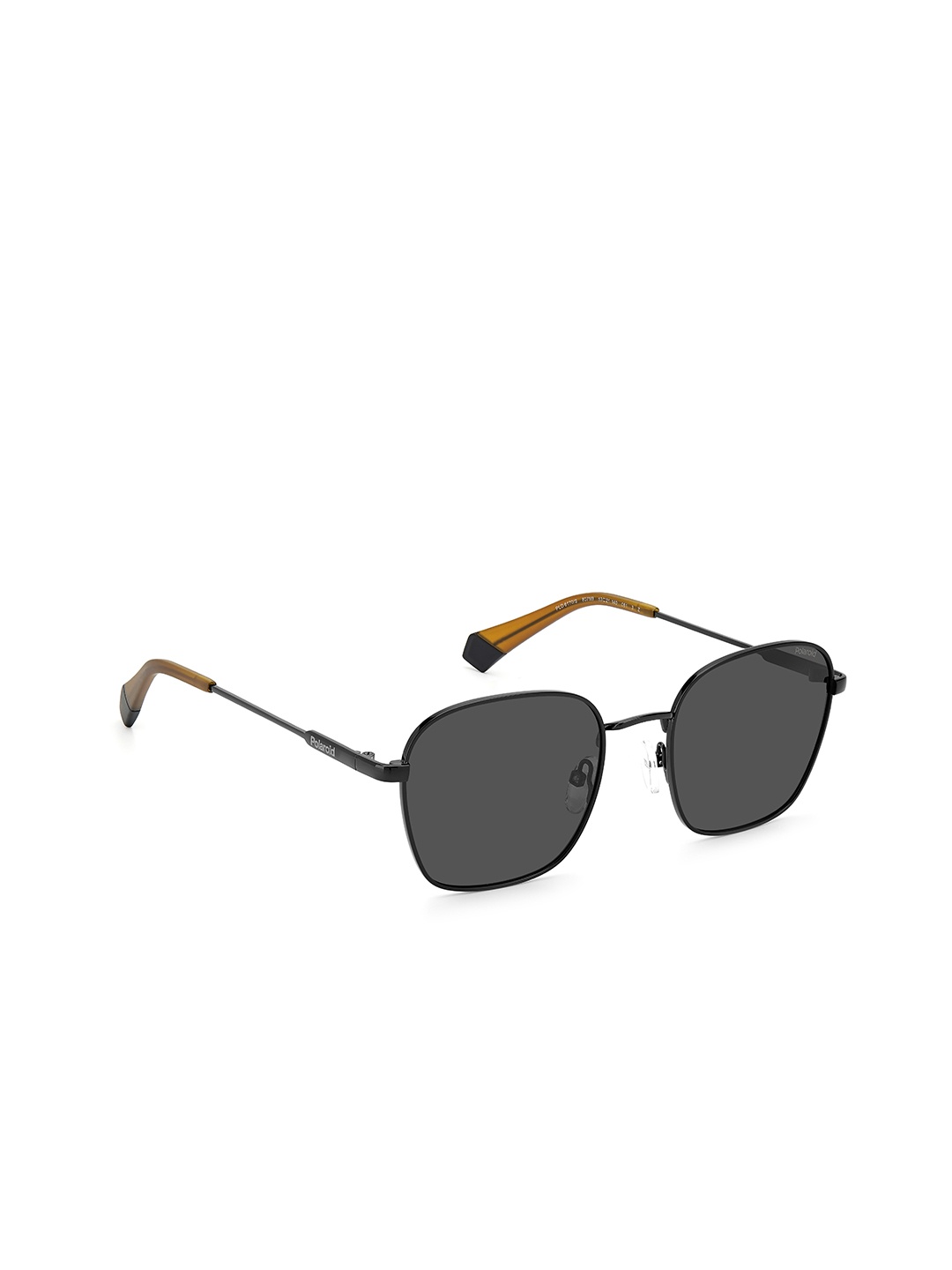 

Polaroid Unisex Grey Lens & Black Round Sunglasses with Polarised and UV Protected Lens