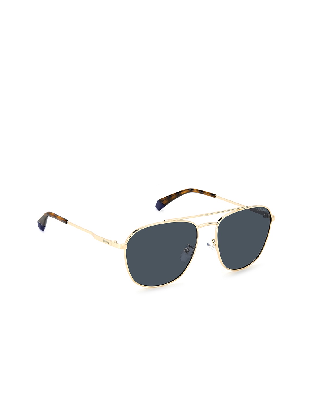 

Polaroid Unisex Blue Lens & Gold-Toned Round Sunglasses with Polarised and UV Protected Lens