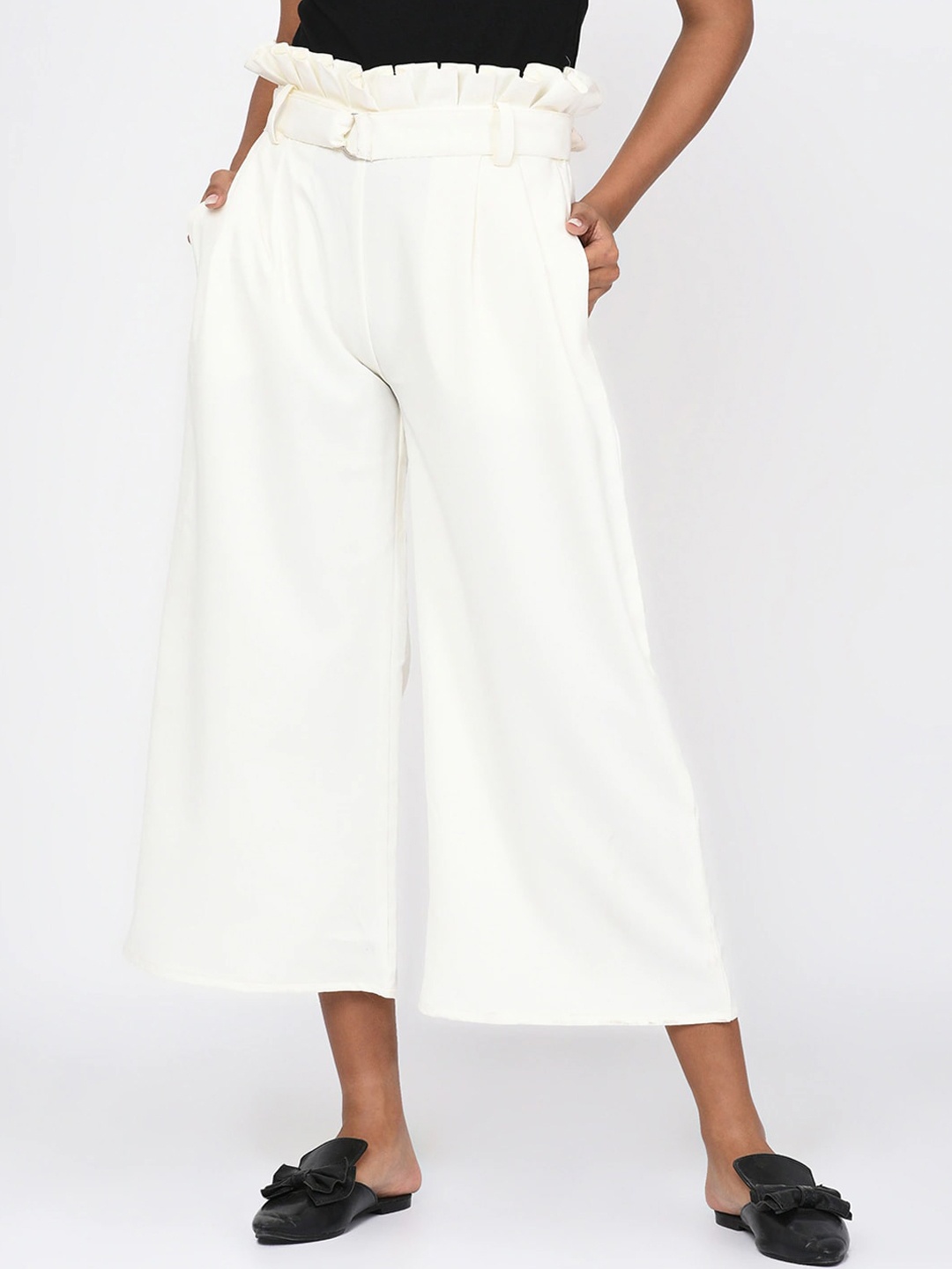 

Rigo White Slim Fit Cotton Trousers