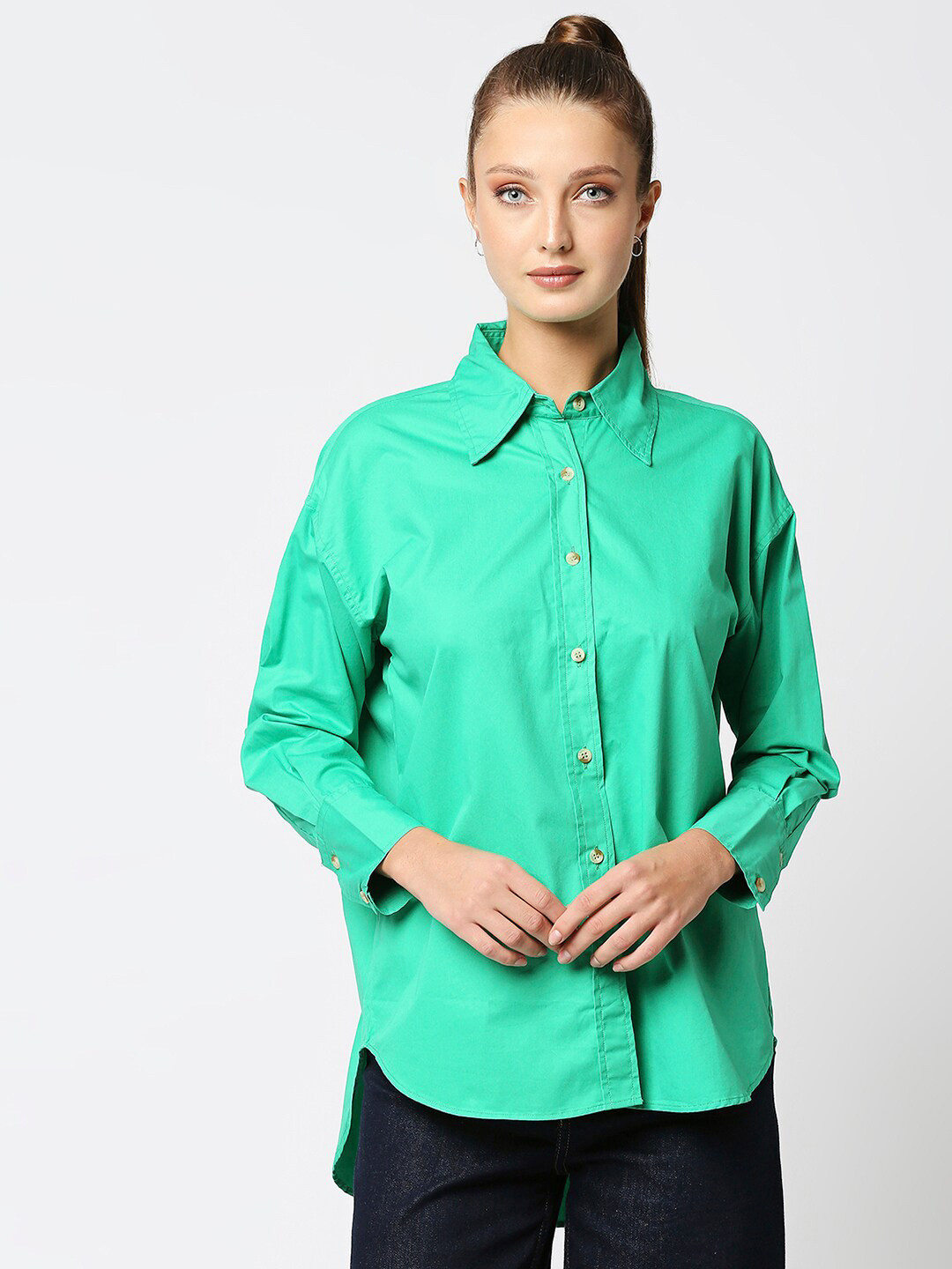

Remanika Women Green Comfort Casual Shirt