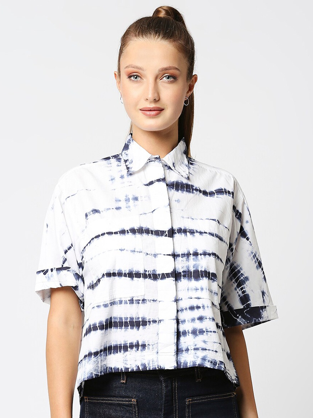 

Remanika Women White Comfort Checked Casual Shirt