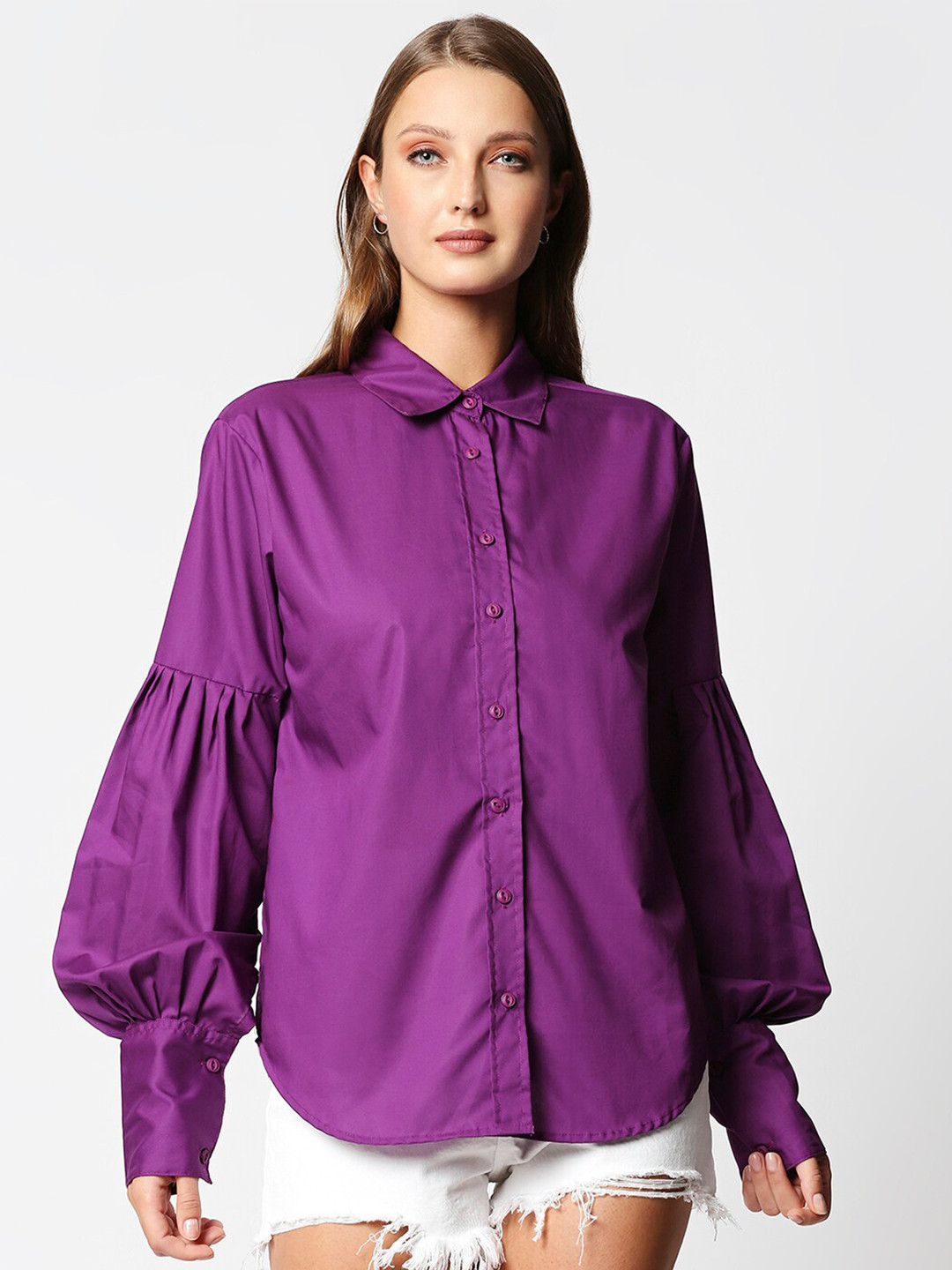 

Remanika Women Purple Comfort Casual Shirt