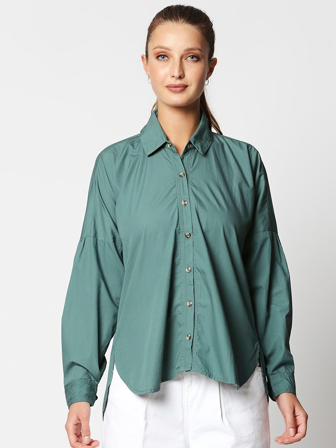 

Remanika Women Green Comfort Casual Shirt