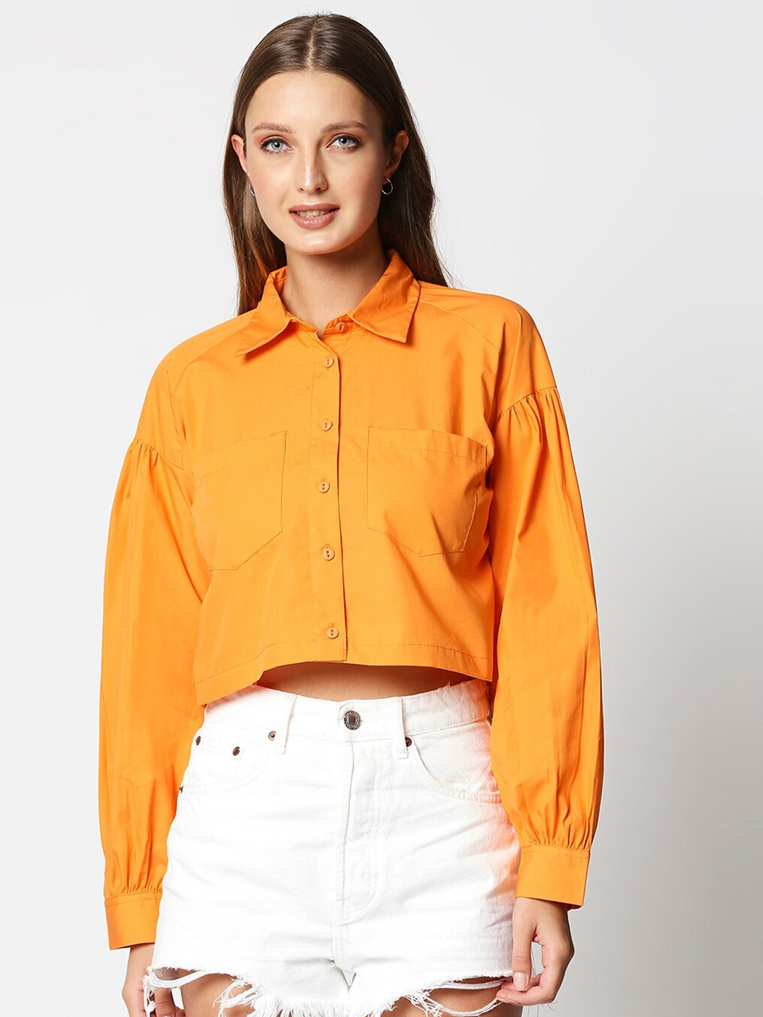

Remanika Women Orange Comfort Casual Shirt