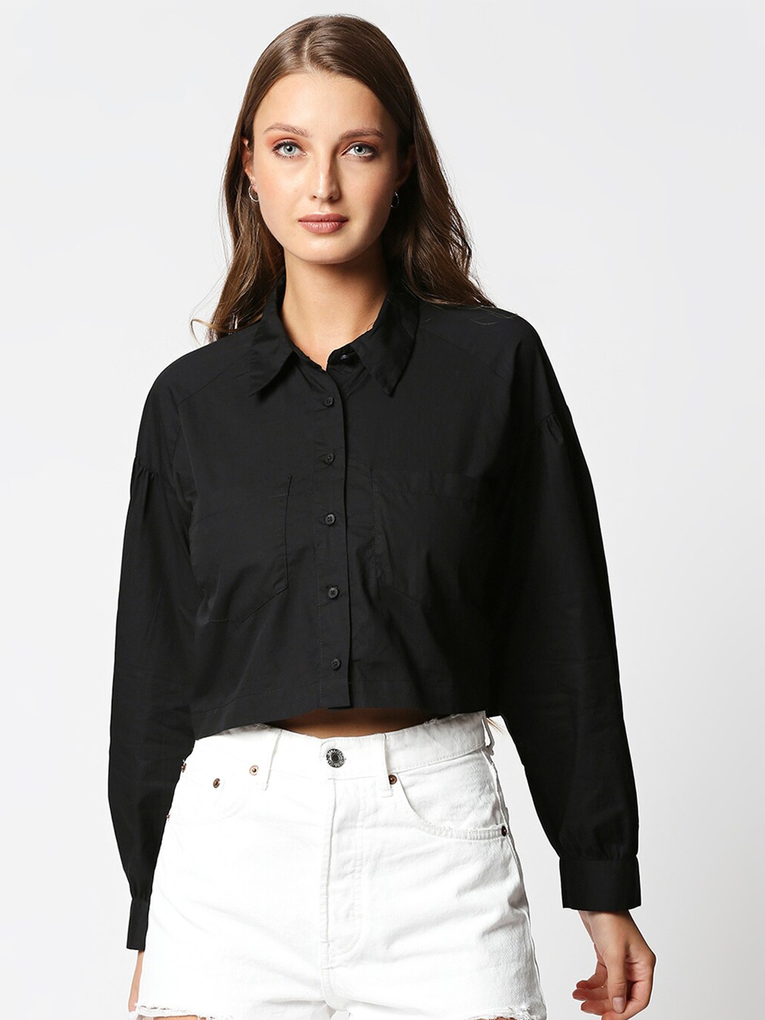 

Remanika Women Black Comfort Casual Shirt