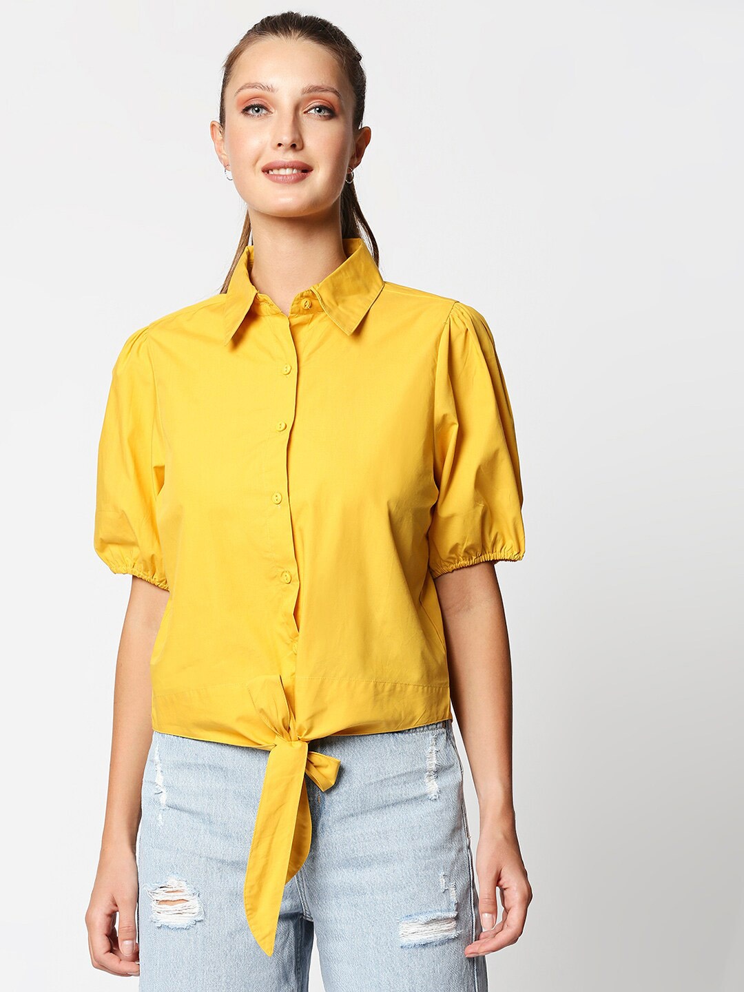 

Remanika Women Yellow Comfort Casual Shirt
